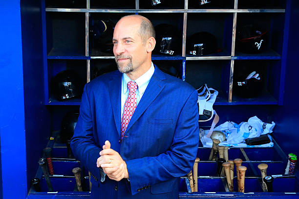 Former Atlanta Braves player John Smoltz stands in the dugout after the game against the Detroit Tigers at Turner Field on October 2, 2016 in...