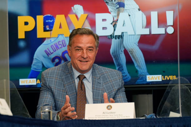 Former New York Mets and New York Yankees pitcher Al Leiter speaks during an event at the governor's office on March 18, 2021 in New York City. New...