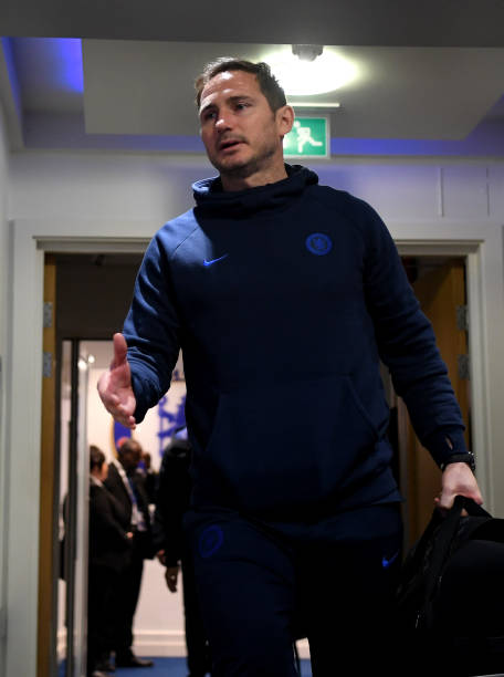Frank Lampard Manager of Chelsea arrives prior to the Premier League match between Chelsea FC and Manchester United at Stamford Bridge on February 17...