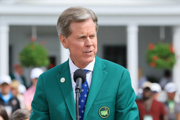 Fred Ridley, Chairman of Augusta National Golf Club, speaks after the final round of the Augusta National Women's Amateur at Augusta National Golf...