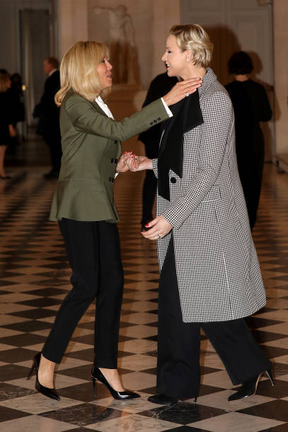 french-first-lady-brigitte-macron-and-princess-charlene-of-monaco-picture-id1060172848