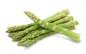 Fresh ripe asparagus on a white background