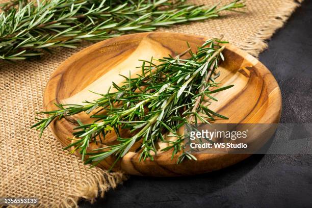 fresh rosemary herb table