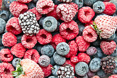 Frozen mix berries background