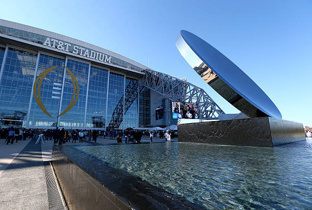 General view of the exterior of AT&T Stadium before the NFC Wildcard Playoff Game between the Dallas Cowboys and the Detroit Lions on January 4, 2015...