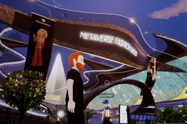 General view of the Metaverse Fashion Week on March 25, 2022 in UNSPECIFIED, Unspecified. The Metaverse Fashion Week MVFW is hosted by Decentraland...
