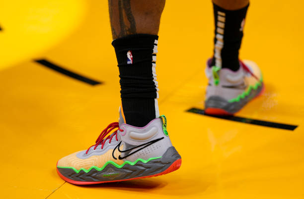 general view of the nike sneakers worn by pj tucker of the miami heat picture