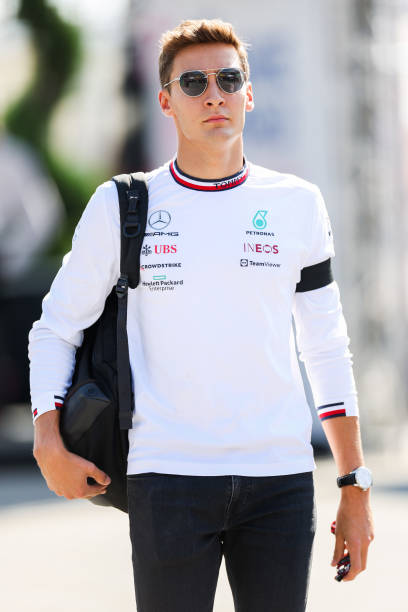 George Russell for Mercedes ahead of the Italian Grand Prix (Monza)