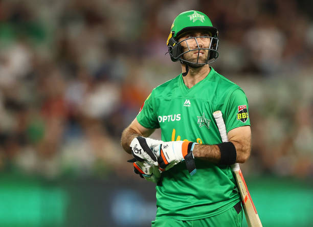 Glenn Maxwell of the Stars walks off after he was dismissed during the Big Bash League match between the Melbourne Stars and the Brisbane Heat at the...