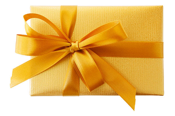 golden gift box - wrapped gift stock pictures, royalty-free photos & images