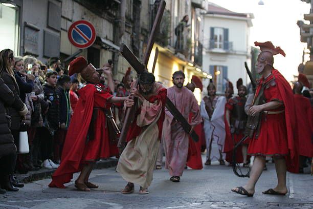 Good Friday procession which precedes Easter in Acerra near Napoli.