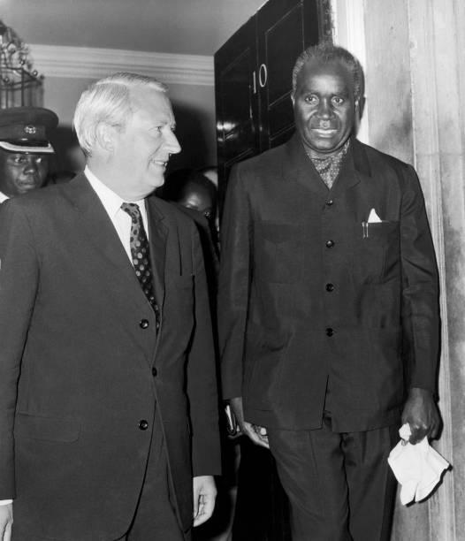 Great BritainLondon British Prime Minister Edward Heath And Zambia President Kenneth Kaunda At 10 Downing Street 1970'S