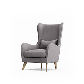 Grey armchair isolated