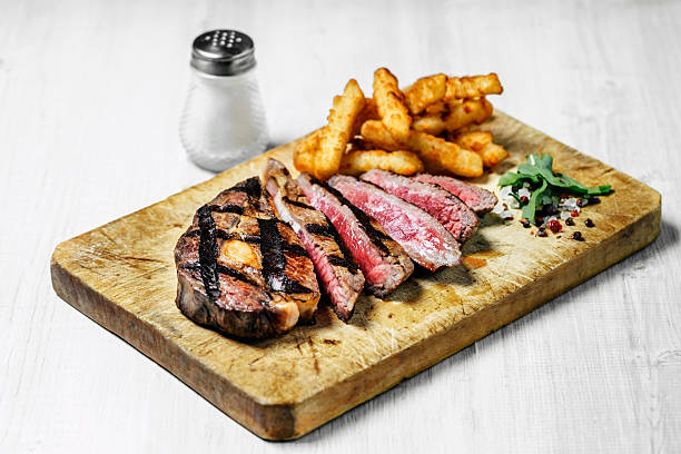 grilled steak with french fries picture