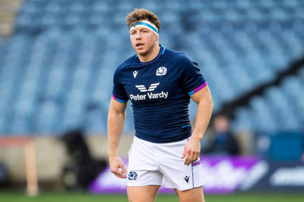 EDINBURGH, SCOTLAND - OCTOBER 30: Hamish Watson in action for Scotland during an Autumn Nations Series match between Scotland and Tonga at BT Murrayfield, on October 30, 2021, in Edinburgh, Scotland. (Photo by Ross MacDonald/SNS Group via Getty Images)