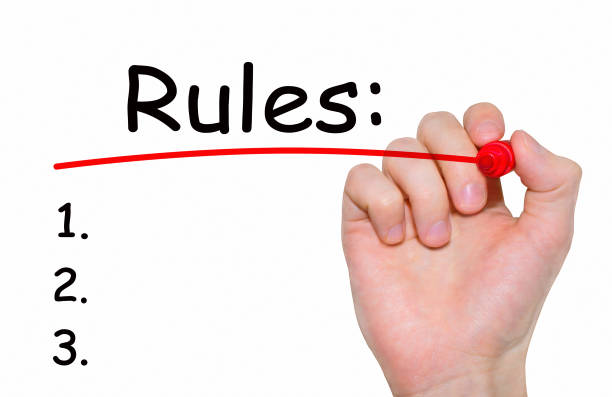 Hand writing inscription Rules with marker, concept