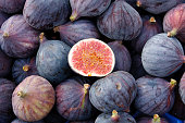 Heap of tasty organic figs at local farmers market