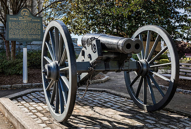Historic double barrelled cannon.