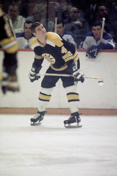 hockey-boston-bruins-bobby-orr-on-ice-during-game-vs-toronto-maple-picture-id81394858