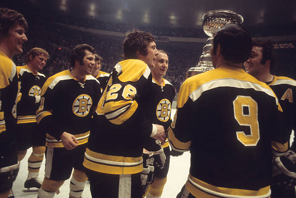 hockey-nhl-finals-boston-bruins-phil-esposito-don-awrey-and-john-picture-id630303216