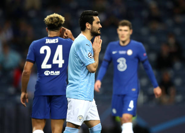 Ilkay Gundogan of Manchester City reacts during the UEFA Champions League Final between Manchester City and Chelsea FC at Estadio do Dragao on May...