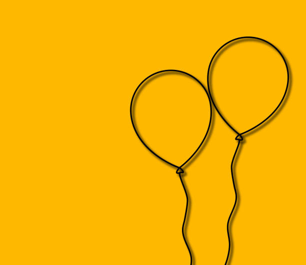 Illustration of two balloons on yellow background