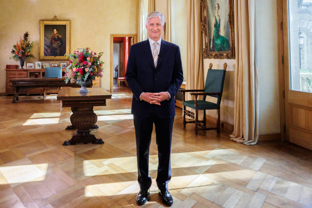 BEL: King Philippe Of Belgium Delivers A Speech For Belgium's National Day At The Royal Palace