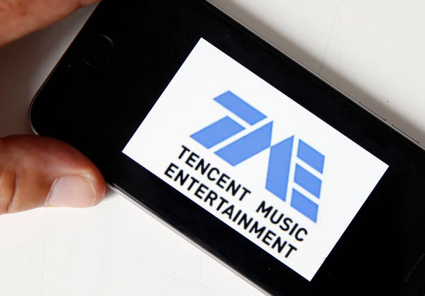 in this photo illustration the logo of tencent music entertainement picture