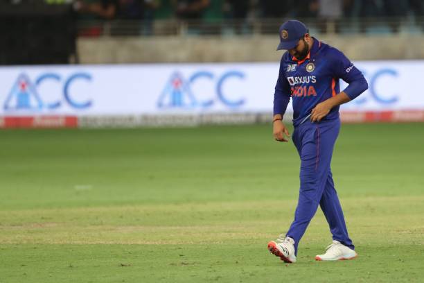 India's captain Rohit Sharma leaves the field after lossing the Asia Cup Twenty20 international cricket Super Four match between India and Pakistan...