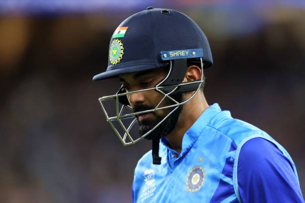 India's KL Rahul walks back to the pavilion after his dismissal during the ICC men's Twenty20 World Cup 2022 cricket match between India and South...