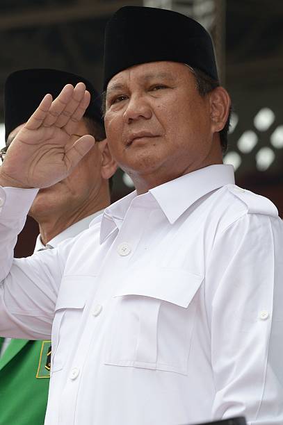 IndonesiaelectionPrabowoFOCUS This picture taken in Jakarta on March 23 2014 shows Indonesian presidential candidate Prabowo Subianto from the...