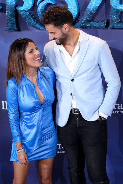 Isa Pantoja and Asraf Beno attends 'Frozen II' premiere at Callao Cinema on November 19 2019 in Madrid Spain