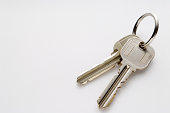 Isolated shot of Keys on white background with copy space