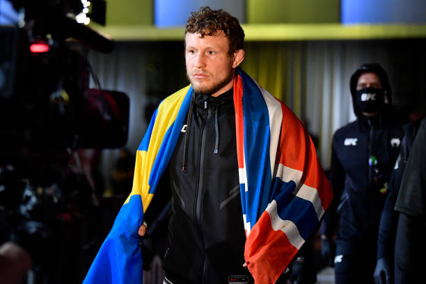 Jack Hermansson of Norway walks out prior to his middleweight bout during the UFC Fight Night event at UFC APEX on May 22, 2021 in Las Vegas, Nevada.