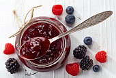 Jar of wild berry jam