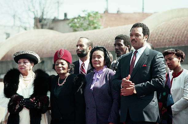 Jesse Jackson , Baptist minister and candidate for the Democratic presidential nomination in 1988, visits the grave of the Rev. Dr. Martin Luther...