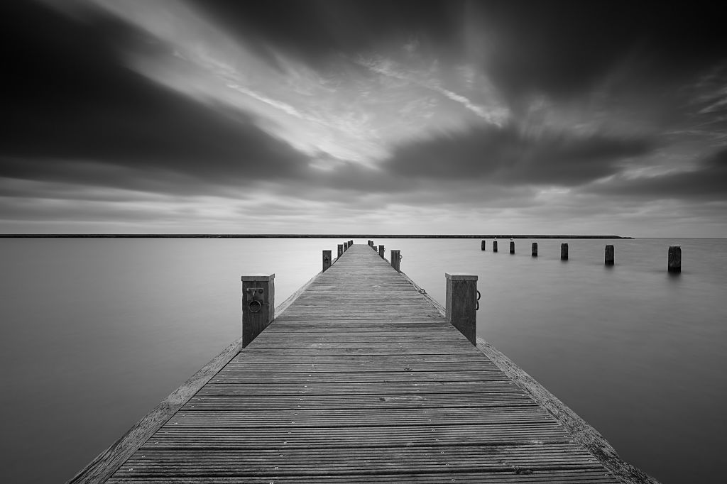 Jetty in Black and White