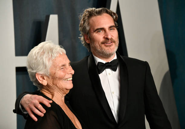 Joaquin Phoenix and mother Arlyn Phoenix attend the 2020 Vanity Fair Oscar Party hosted by Radhika Jones at Wallis Annenberg Center for the...