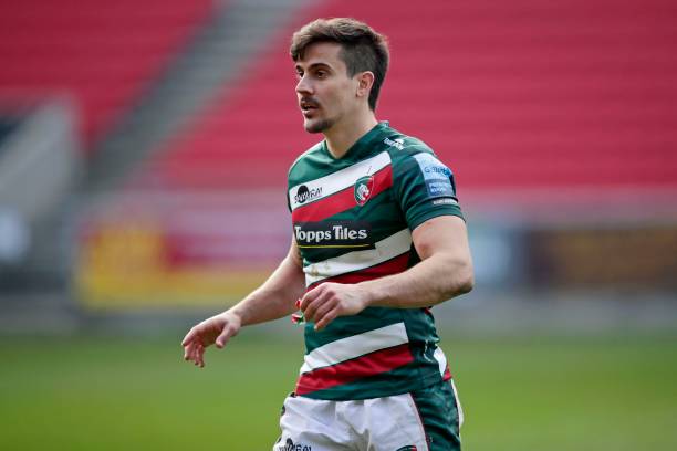 BRISTOL, ENGLAND - FEBRUARY 27: Joaquín Díaz Bonilla of Leicester Tigers looks on during the Gallagher Premiership Rugby match between Bristol and Leicester Tigers at Ashton Gate on February 27, 2021 in Bristol, England. (Photo by Malcolm Couzens/Getty Images)