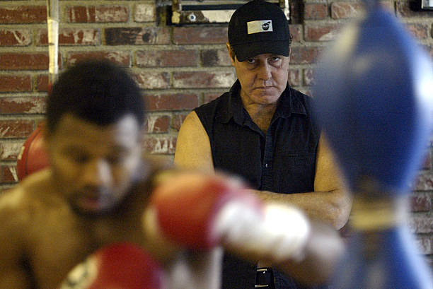 Joe Goossen watches closely as Shane Mosley works out Monday afternoon in preparation for his fight against Winky Wright on Saturday in Las Vegas....
