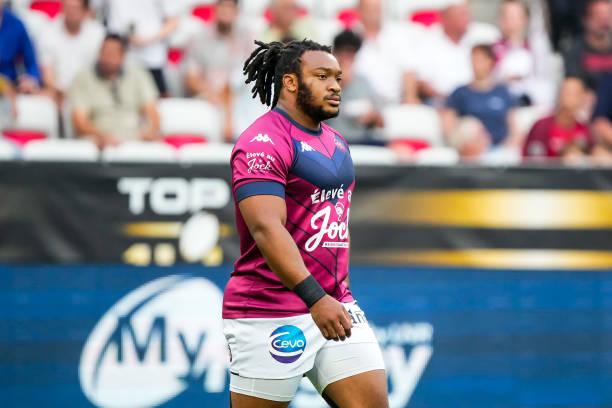 Joseph DWEBA of Union Bordeaux Begles (UBB) during the Top 14 Playoffs, Semifinal match between Montpellier and Bordeaux on June 18, 2022 in Nice, France. (Photo by Hugo Pfeiffer/Icon Sport via Getty Images)