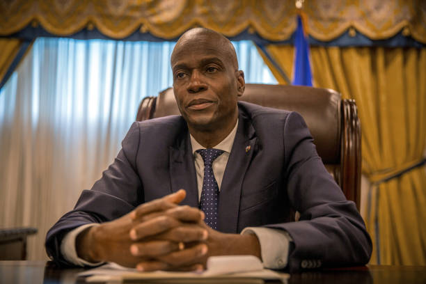 Jovenel Moise, Haiti's president, listens during an interview in Port-Au-Prince, Haiti, on Monday, Jan. 29, 2018. MoiseÂ said he was "taken aback" by...