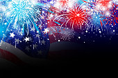USA 4 july independence day design of america flag with firework background