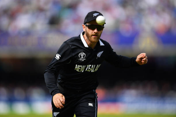 Kane Williamson of New Zealand runs to field a ball during the Final of the ICC Cricket World Cup 2019 between New Zealand and England at Lord's...