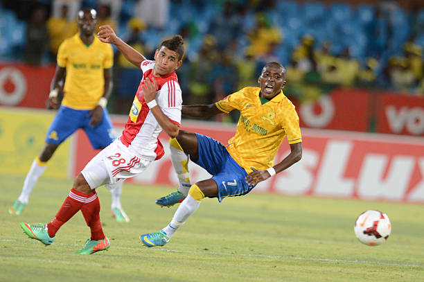 keagan dolly of ajax cape town and elias pelembe of mamelodi sundowns picture