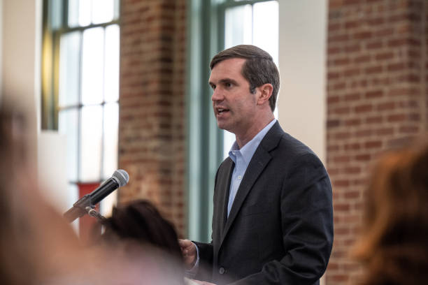 Kentucky Gov. Andy Beshear speaks at the Center for African American Heritage during a bill signing event on April 9, 2021 in Louisville, Kentucky....