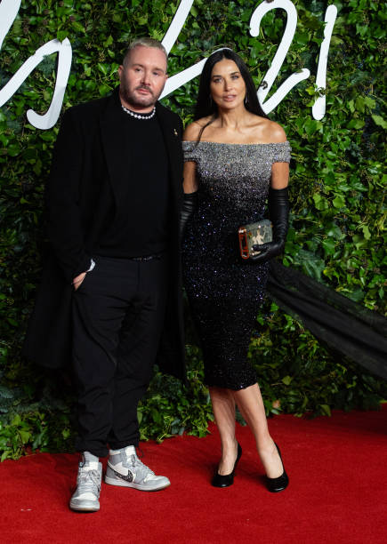 Kim Jones and Demi Moore attend The Fashion Awards 2021 at the Royal Albert Hall on November 29, 2021 in London, England.