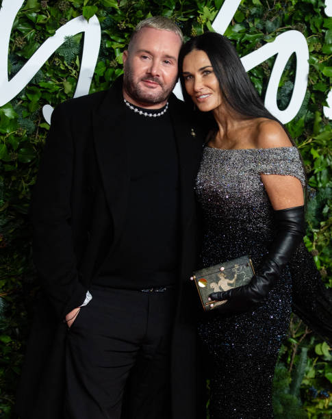 Kim Jones and Demi Moore attend The Fashion Awards 2021 at the Royal Albert Hall on November 29, 2021 in London, England.