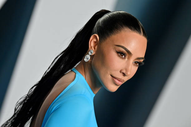Kim Kardashian attends the 2022 Vanity Fair Oscar Party hosted by Radhika Jones at Wallis Annenberg Center for the Performing Arts on March 27, 2022...