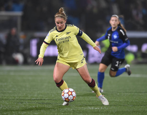 Kim Little of Arsenal during the UEFA Women's Champions League group C match between HB Koge and Arsenal WFC at Koge Stadium on November 10, 2021 in...